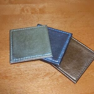 3 metallic square coasters